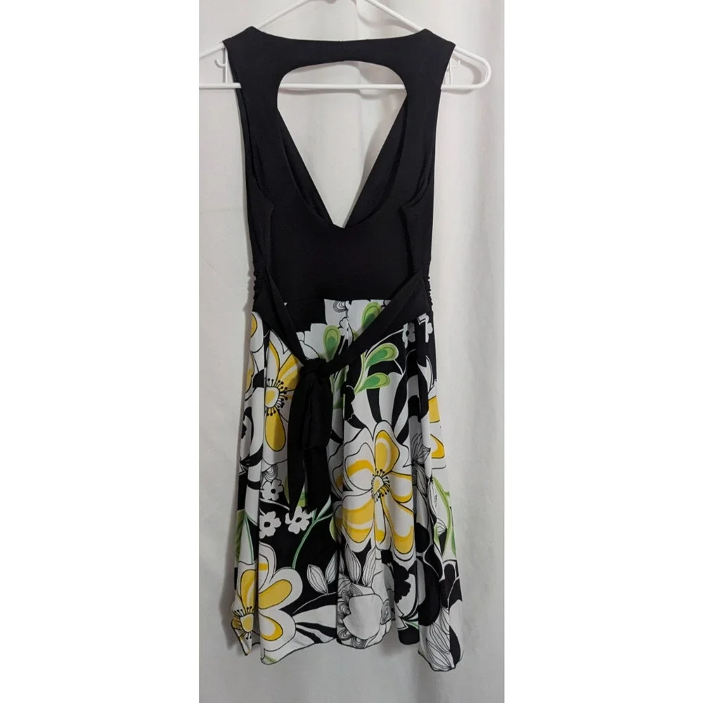Xtraordinary Black Floral Party Dress Medium A1 Fairy Whimsigoth Grunge Goth